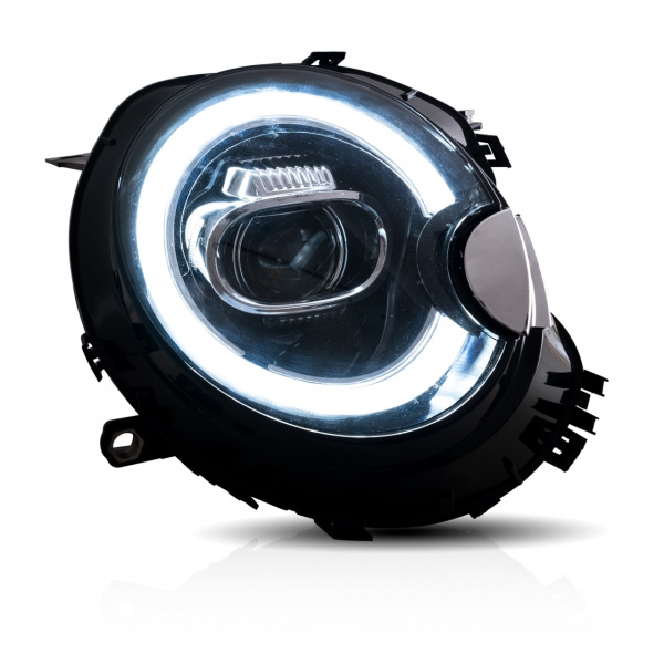 VOLL LED Tagfahrlicht Design Scheinwerfer für Mini Cooper 06-14 schwarz mit dyn. LED Blinker
